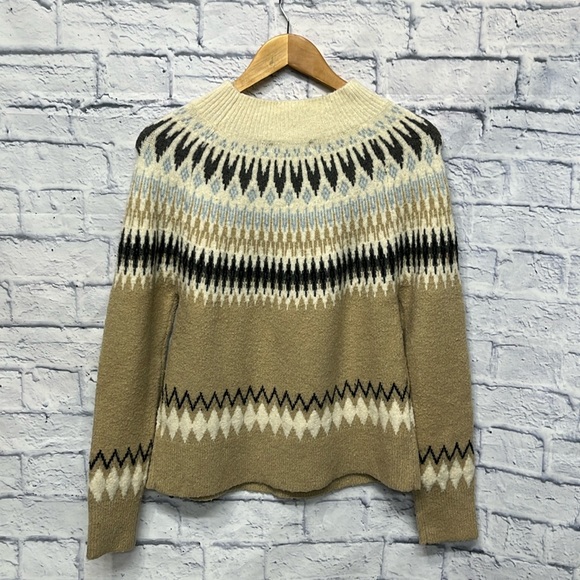 Cable Stitch Women's Long Sleeve Nordic Fair Isle Turtleneck Pullover Sweater - Picture 3 of 7